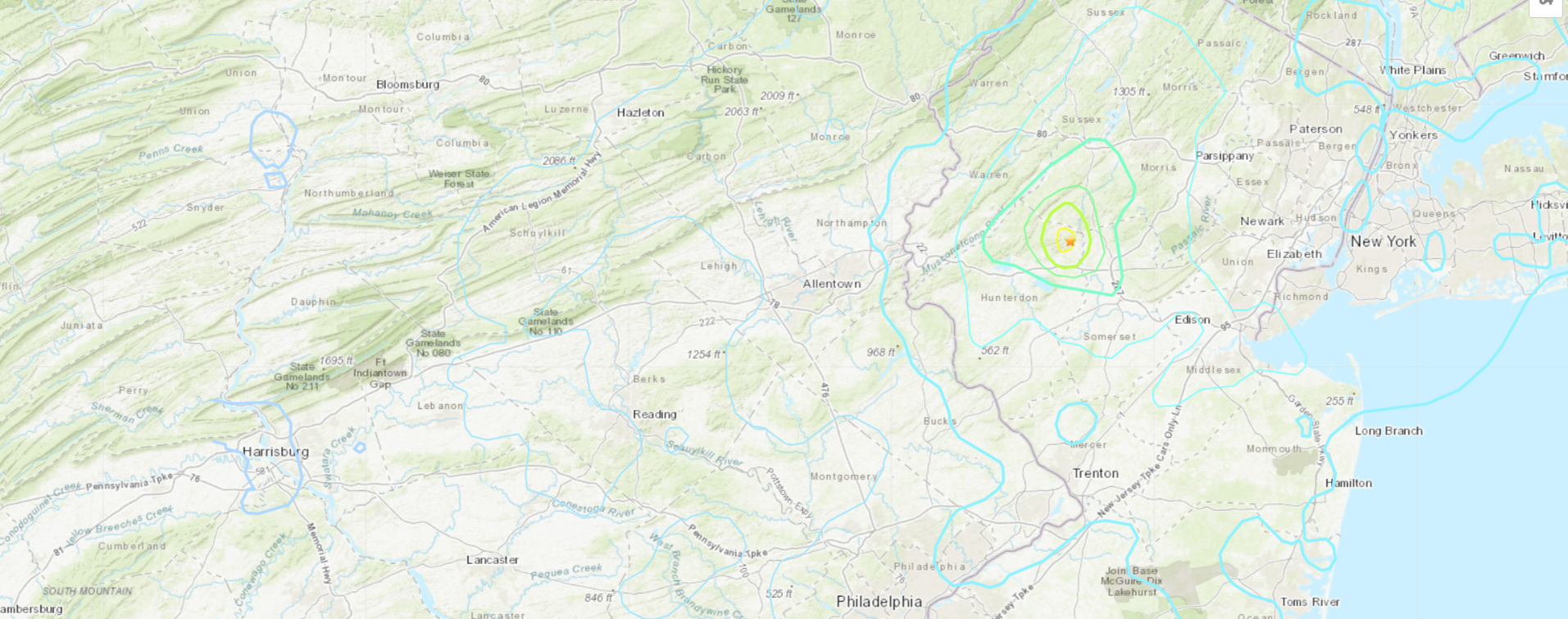 April 5 Seismic Event Map